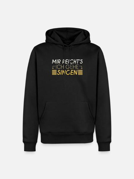 Singen Spruch - Männer Premium Bio Hoodie - Schwarz