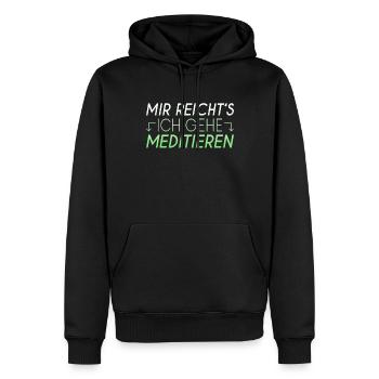 Meditieren Spruch - Männer Premium Bio Hoodie - Schwarz - Vorne - Nico (187cm)