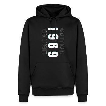 Édition Limitée Année de Naissance 1969 Cadeau Hommes - Sweat à capuche Premium bio Homme - noir - Devant - Nico (187cm)