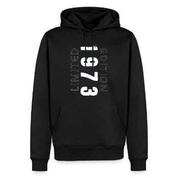 Édition Limitée Année de Naissance 1973 Cadeau Hommes - Sweat à capuche Premium bio Homme - noir - Devant - Nico (187cm)