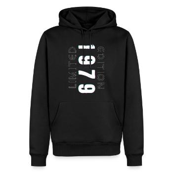 Édition Limitée Année de Naissance 1979 Cadeau Hommes - Sweat à capuche Premium bio Homme - noir - Devant - Nico (187cm)