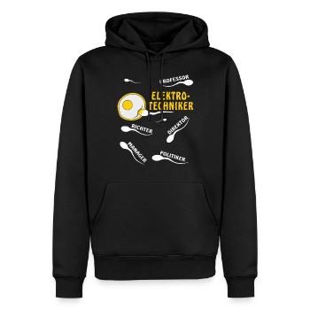 ELEKTROTECHNIKER - Männer Premium Bio Hoodie - Schwarz - Vorne - Nico (187cm)