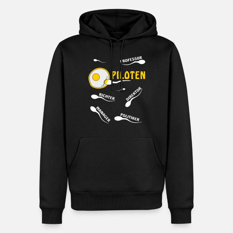 PILOTEN - Männer Premium Bio Hoodie - Schwarz