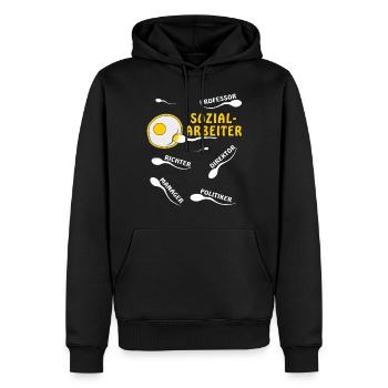 SOZIALARBEITER - Männer Premium Bio Hoodie - Schwarz - Vorne - Nico (187cm)