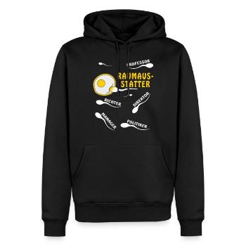 RAUMAUSSTATTER - Männer Premium Bio Hoodie - Schwarz - Vorne - Nico (187cm)