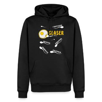 GLASER - Männer Premium Bio Hoodie - Schwarz - Vorne - Nico (187cm)