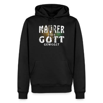 MAURER VON GOTT GEWOLLT - Männer Premium Bio Hoodie - Schwarz - Vorne - Nico (187cm)