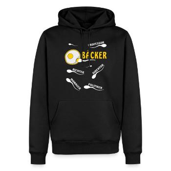BAKER - Men’s Premium Organic Hoodie - black - Front - Nico (187cm)