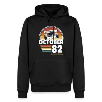 40th birthday born October 1982 - Men’s Premium Organic Hoodie - black - Front - Nico (187cm)