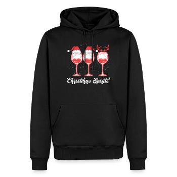 Spiritueux de Noël Verres de Vin Vacances - Sweat à capuche Premium bio Homme - noir - Devant - Nico (187cm)