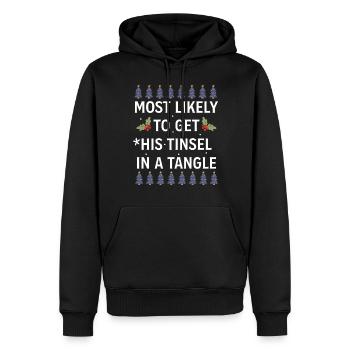 Christmas Most Likely To Get His Tinsel In A Tangl - Männer Premium Bio Hoodie - Schwarz - Vorne - Nico (187cm)