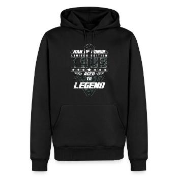 Homme d’honneur Année de naissance 1963 Cadeau de camouflage - Sweat à capuche Premium bio Homme - noir - Devant - Nico (187cm)