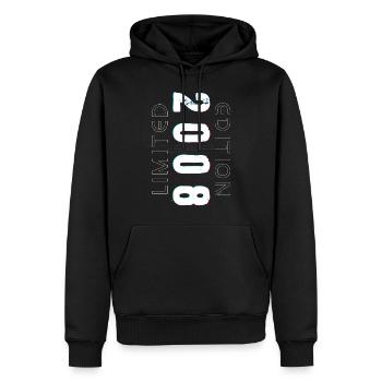 Édition Limitée Année de Naissance 2008 Cadeau Hommes - Sweat à capuche Premium bio Homme - noir - Devant - Nico (187cm)