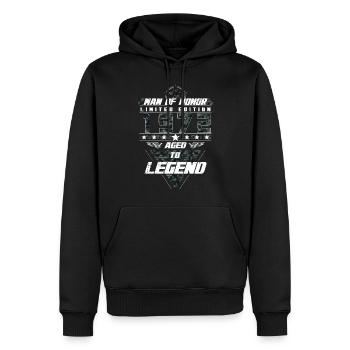Man of Honor Year of Birth 1972 Camouflage Gift - Men’s Premium Organic Hoodie - black - Front - Nico (187cm)