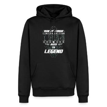 Homme d’honneur Année de naissance 1994 Cadeau de camouflage - Sweat à capuche Premium bio Homme - noir - Devant - Nico (187cm)