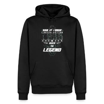 Man of Honor Geburtsjahr 1995 Camouflage Geschenk - Männer Premium Bio Hoodie - Schwarz - Vorne - Nico (187cm)