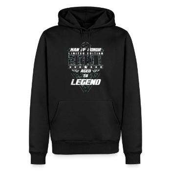 Man of Honor Year of Birth 2001 Camouflage Gift - Men’s Premium Organic Hoodie - black - Front - Nico (187cm)