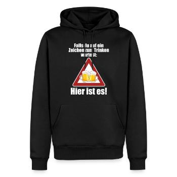 Zeichen Zum Trinken Saufshirt Mallorca Saufen Bier - Männer Premium Bio Hoodie - Schwarz - Vorne - Nico (187cm)