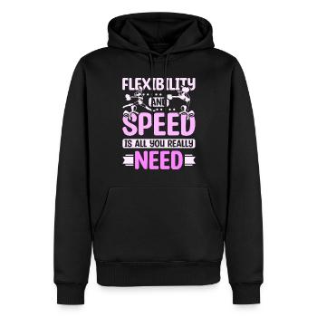 Flexibilité et vitesse cheer girl - Sweat à capuche Premium bio Homme - noir - Devant - Nico (187cm)