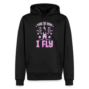 This is how I fly cheer girl - Männer Premium Bio Hoodie - Schwarz - Vorne - Nico (187cm)