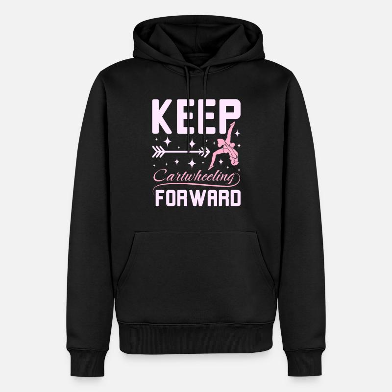 Keep catwheelig forward - Men’s Premium Organic Hoodie - black