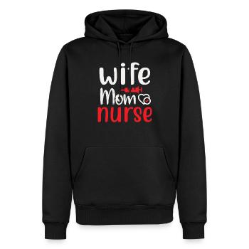 Ehefrau Mom Krankenschwester - Männer Premium Bio Hoodie - Schwarz - Vorne - Nico (187cm)