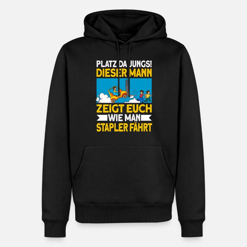 staplerfahrer Stapler Geschenk Gabelstapler Spruch - Männer Premium Bio Hoodie - Schwarz