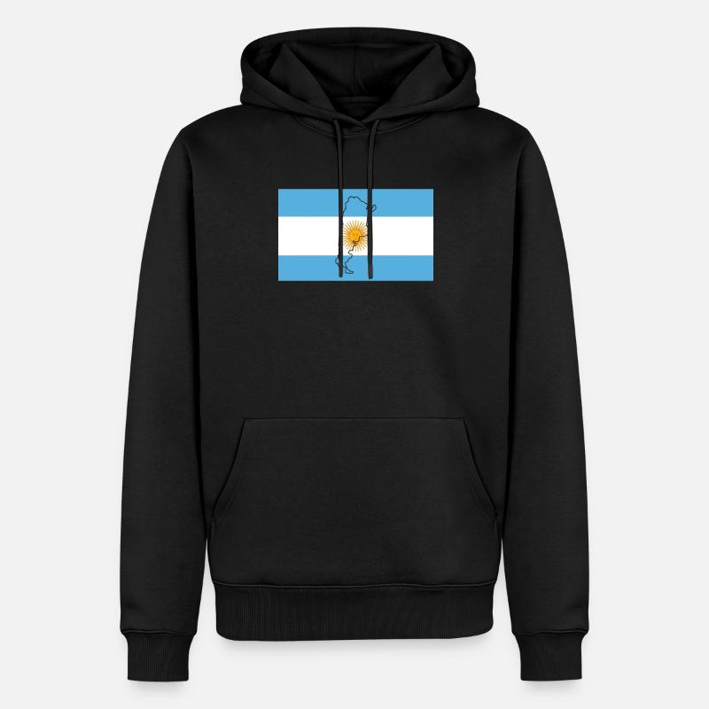 Drapeau de l’Argentine - Sweat à capuche Premium bio Homme - noir