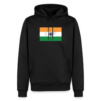 Drapeau de l’Inde - Sweat à capuche Premium bio Homme - noir - Devant - Nico (187cm)