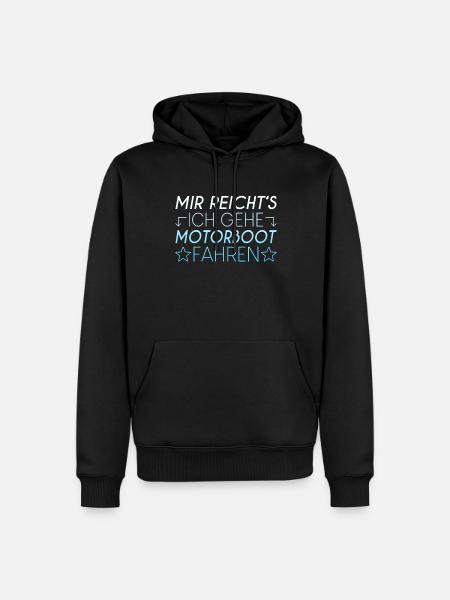 Motorboot Spruch - Männer Premium Bio Hoodie - Schwarz