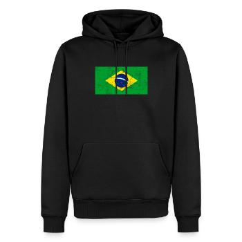 Brazil Flag - Men’s Premium Organic Hoodie - black - Front - Nico (187cm)