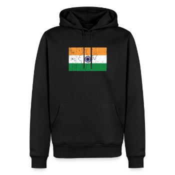 Drapeau de l’Inde - Sweat à capuche Premium bio Homme - noir - Devant - Nico (187cm)