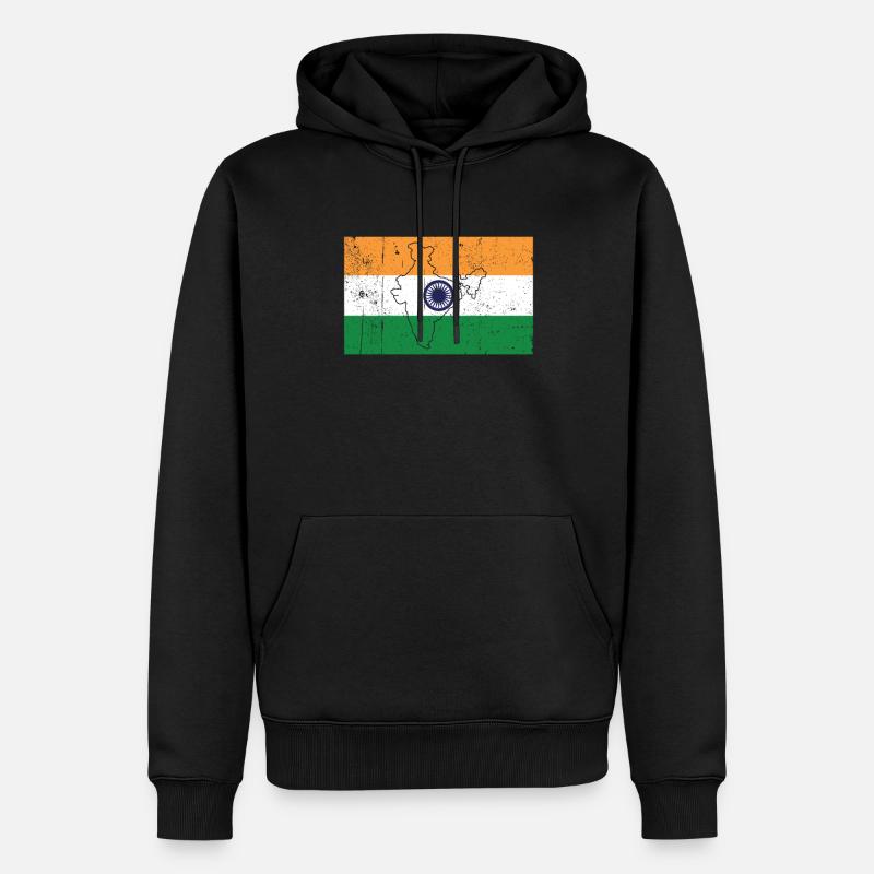 Drapeau de l’Inde - Sweat à capuche Premium bio Homme - noir