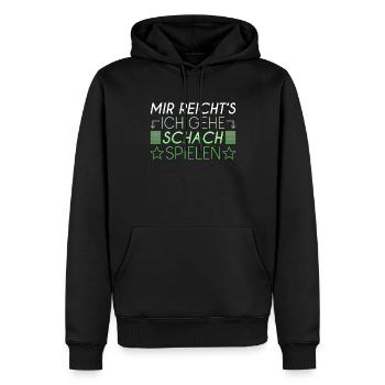 Schach Spruch - Männer Premium Bio Hoodie - Schwarz - Vorne - Nico (187cm)
