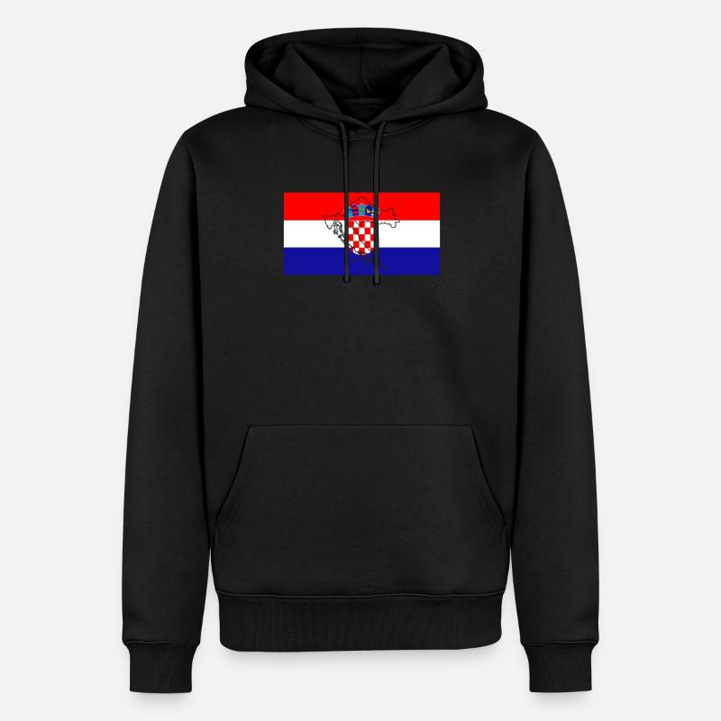 Drapeau de la Croatie - Sweat à capuche Premium bio Homme - noir
