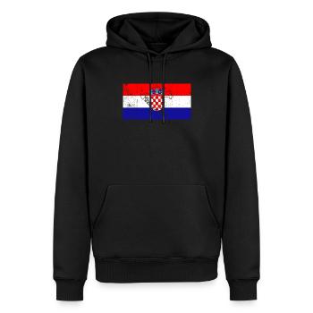 Kroatien Flagge - Männer Premium Bio Hoodie - Schwarz - Vorne - Nico (187cm)