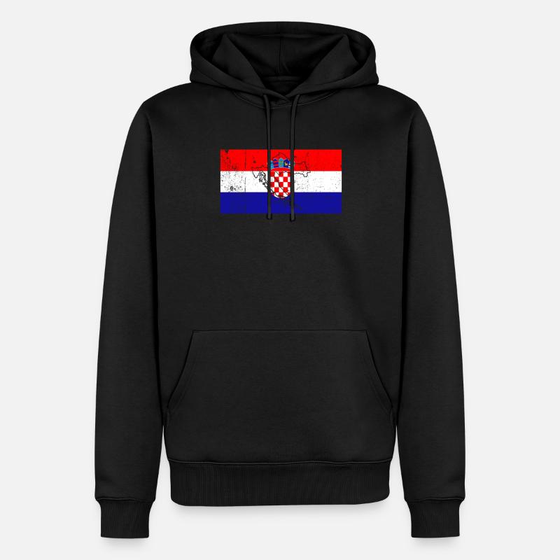 Kroatien Flagge - Männer Premium Bio Hoodie - Schwarz