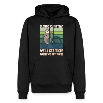 Enduro MTB Mountain Bike Riding - Männer Premium Bio Hoodie - Schwarz - Vorne - Nico (187cm)