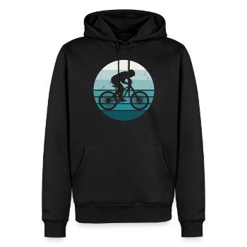 Enduro VTT VTT Équitation - Sweat à capuche Premium bio Homme - noir - Devant - Nico (187cm)