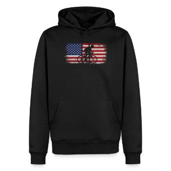Funny Road Bike Riding Cycling Usa - Männer Premium Bio Hoodie - Schwarz - Vorne - Nico (187cm)