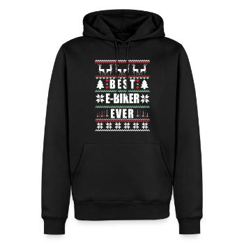 Funny Ugly Christmas Best Ebiker Ever - Männer Premium Bio Hoodie - Schwarz - Vorne - Nico (187cm)