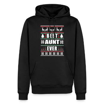 Funny Ugly Christmas Best Aunt Ever - Männer Premium Bio Hoodie - Schwarz - Vorne - Nico (187cm)