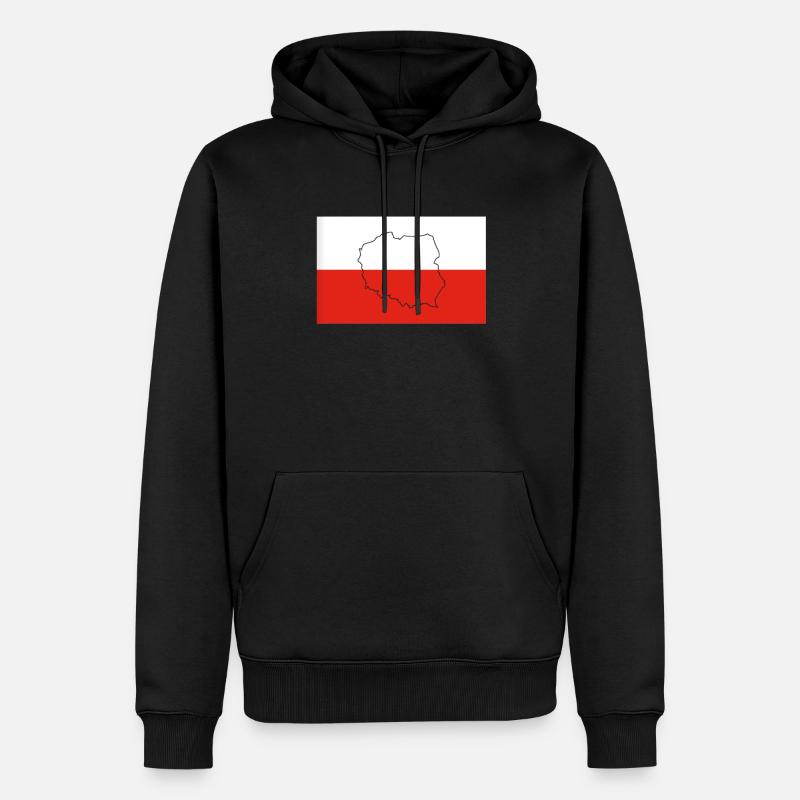 Drapeau de la Pologne - Sweat à capuche Premium bio Homme - noir
