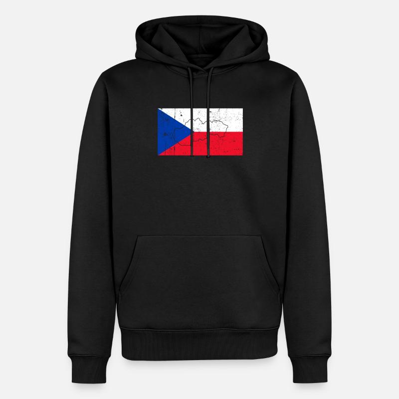 Drapeau de la République tchèque - Sweat à capuche Premium bio Homme - noir