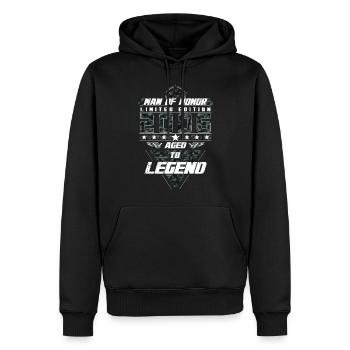 Homme d’honneur Année de naissance 2006 Cadeau de camouflage - Sweat à capuche Premium bio Homme - noir - Devant - Nico (187cm)