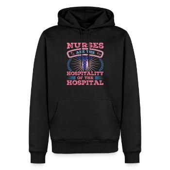 INFIRMIÈRE Infirmière - Sweat à capuche Premium bio Homme - noir - Devant - Nico (187cm)