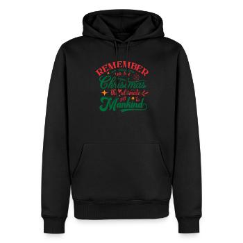 Remember the first Christmas Ugly Christmas - Männer Premium Bio Hoodie - Schwarz - Vorne - Nico (187cm)