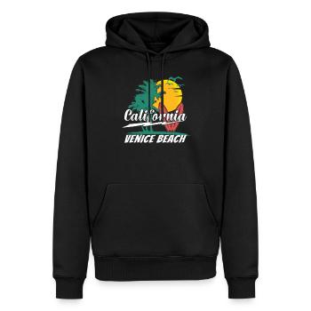 70er 80er In Der Kalifornischen Stadt Venice Beach - Männer Premium Bio Hoodie - Schwarz - Vorne - Nico (187cm)