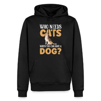 Who needs cats when you can have a dog - Men’s Premium Organic Hoodie - black - Front - Nico (187cm)