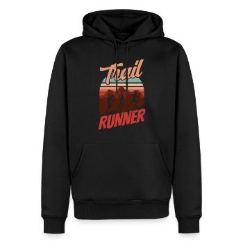 Trail Runner Running Trail Running Course - Sweat à capuche Premium bio Homme - noir - Devant - Nico (187cm)